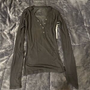 *Brand New* Negative Underwear Whipped Henley Top in Black Size S
